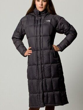 The North Face long hooded puffer parka jacket black women's size M